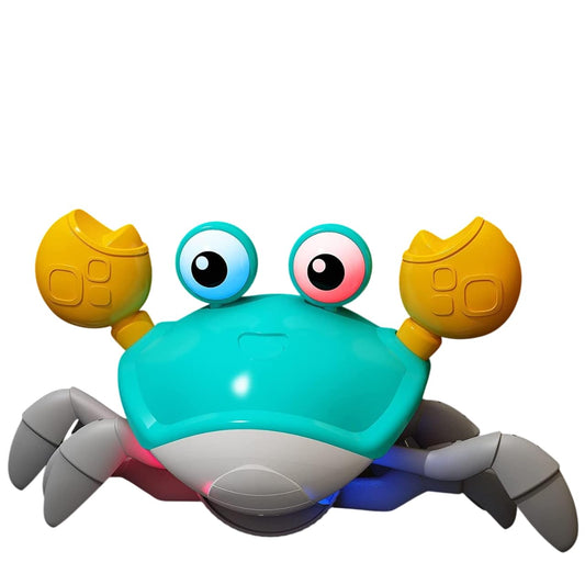 MITTI Castle, Crawling Crab, Tummy Time Toys, Interactive Dancing Walking Toy with Musical Sounds and Lights, Fun Birthday Gift for Toddler Boys Girls, Green Random Colour