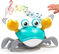 MITTI Castle, Crawling Crab, Tummy Time Toys, Interactive Dancing Walking Toy with Musical Sounds and Lights, Fun Birthday Gift for Toddler Boys Girls, Green Random Colour